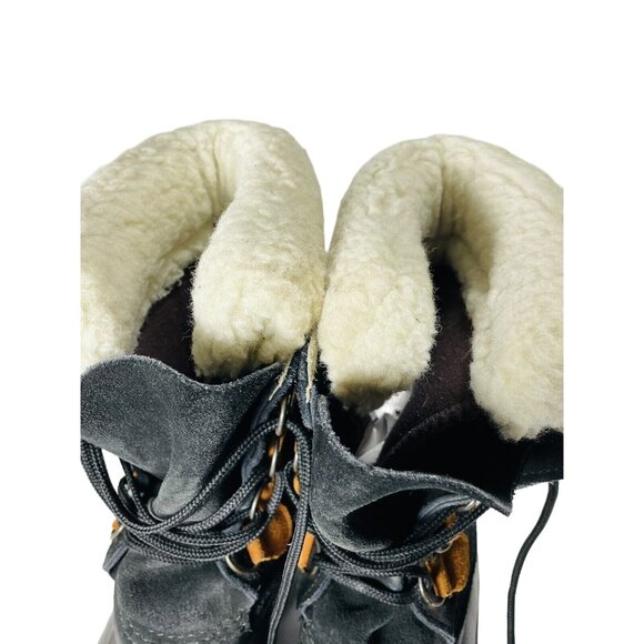 LaCrosse Insulated Snow Boots Black Suede Fiberglass Shank USA Women's Size 8 - Picture 8 of 12